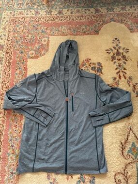 Lacoste Sport Full Zip Hoodie Jacket Grey XXL Athletic Performance